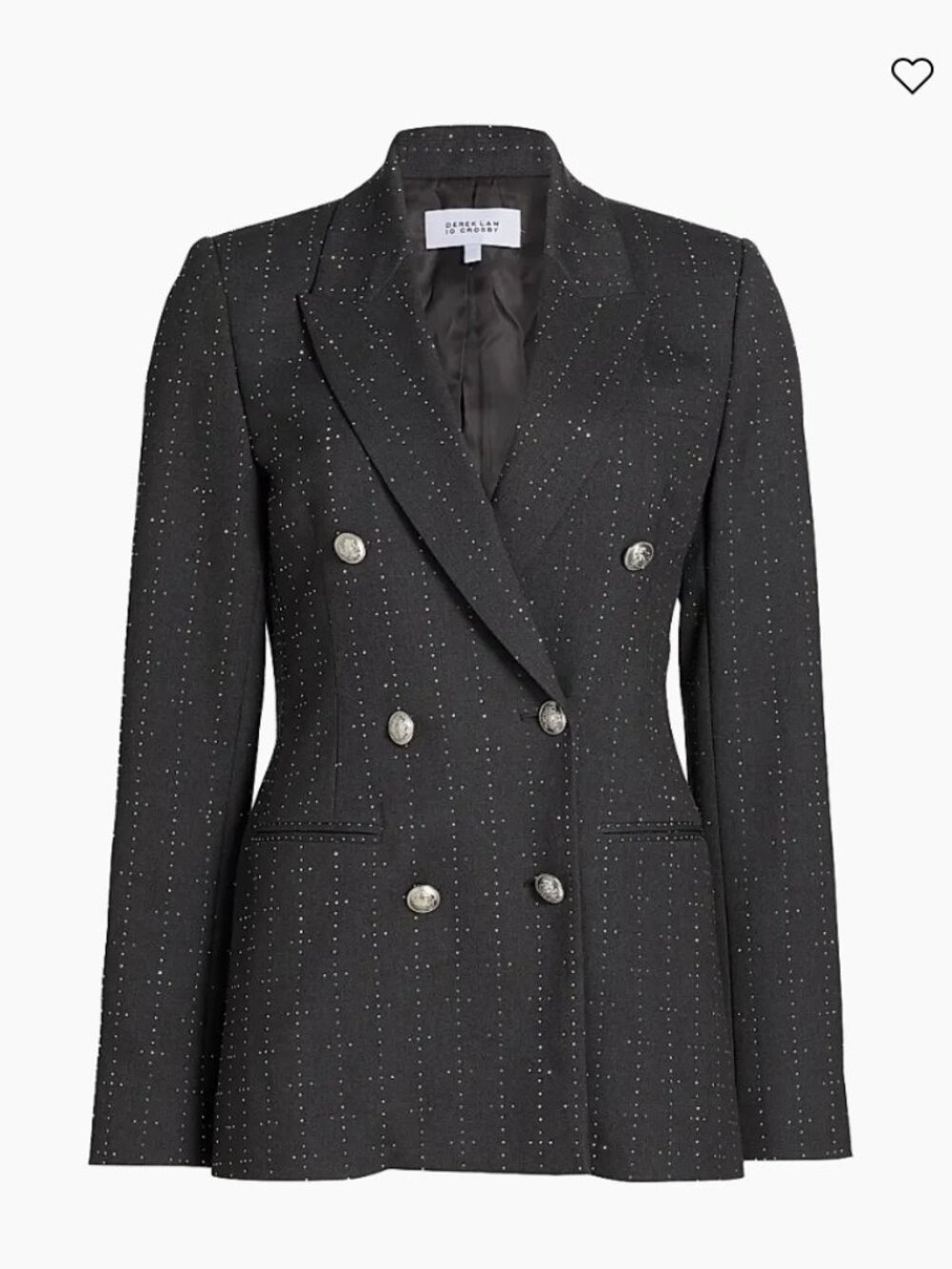 NWT -  Derek Lam Crosby Studded Crystal Blazer Grey Double Breasted